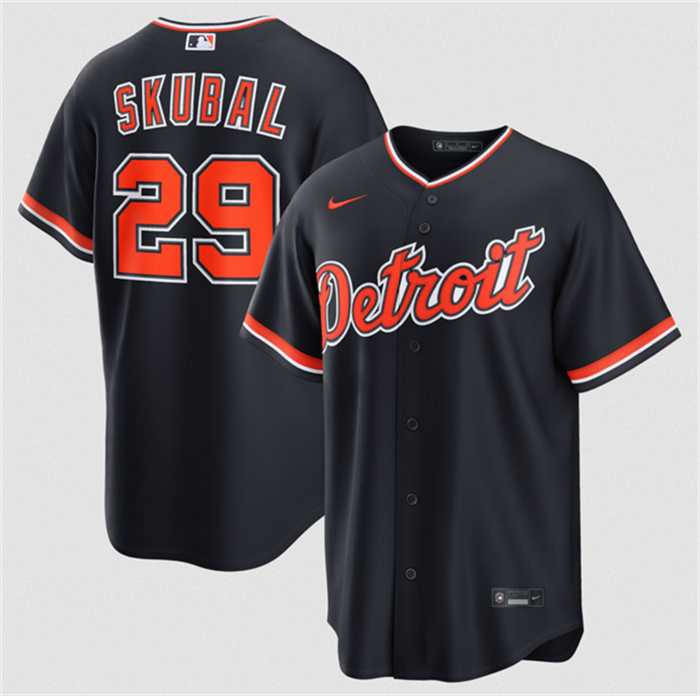 Men's Detroit Tigers #29 Tarik Skubal Navy Alternate Stitched Jersey Dzhi,We sell and wholesale Men's Detroit Tigers #29 Tarik Skubal Navy Alternate Stitched Jersey Dzhi on line form chian!