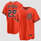 Men's Detroit Tigers #29 Tarik Skubal Orange Alternate Stitched Jersey Dzhi,baseball caps,new era cap wholesale,wholesale hats