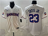 Men's Dominican Republic Baseball #23 Fernando Tatis Jr. White World Baseball Classic Stitched Jersey,baseball caps,new era cap wholesale,wholesale hats