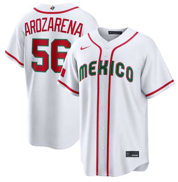 Men's Mexico Baseball #56 Randy Arozarena White 2026 World Baseball Classic Home Stadium Stitched Jersey,We sell and wholesale Men's Mexico Baseball #56 Randy Arozarena White 2026 World Baseball Classic Home Stadium Stitched Jersey on line form chian!