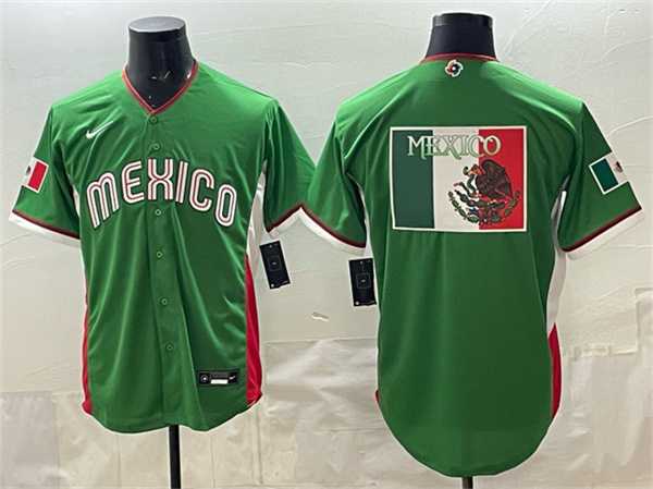 Men's Mexico Baseball Team Big Logo Green 2026 World Baseball Classic Home Stadium Stitched Jersey,We sell and wholesale Men's Mexico Baseball Team Big Logo Green 2026 World Baseball Classic Home Stadium Stitched Jersey on line form chian!