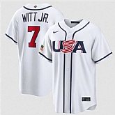 Men's USA Baseball #7 Bobby Witt Jr. White 2026 World Baseball Classic Home Stadium Stitched Jersey,baseball caps,new era cap wholesale,wholesale hats