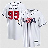 Men's USA Baseball #99 Aaron Judge White 2026 World Baseball Classic Home Stadium Stitched Jersey,baseball caps,new era cap wholesale,wholesale hats