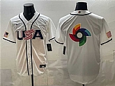 Men's USA Baseball Team Big Logo White 2026 World Baseball Classic Home Stadium Stitched Jersey,baseball caps,new era cap wholesale,wholesale hats