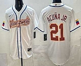 Men's Venezuela #21 Ronald Acuna Jr White 2026 World Baseball Classic Cool Base Jersey,baseball caps,new era cap wholesale,wholesale hats