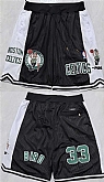 Boston Celtics #33 Larry Bird Black White Shorts (Run Small),baseball caps,new era cap wholesale,wholesale hats