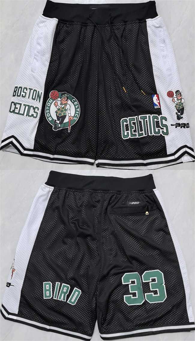 Boston Celtics #33 Larry Bird Black White Shorts (Run Small),We sell and wholesale Boston Celtics #33 Larry Bird Black White Shorts (Run Small) on line form chian!