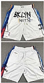 Brooklyn Nets White Stitched Shorts (Run Small),baseball caps,new era cap wholesale,wholesale hats