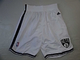 Brooklyn Nets Adidas White Shorts (Run Small),baseball caps,new era cap wholesale,wholesale hats