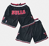Chicago Bulls Black Stitched Shorts (Run Small),baseball caps,new era cap wholesale,wholesale hats