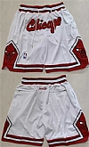 Chicago Bulls White Shorts (Run Small),baseball caps,new era cap wholesale,wholesale hats