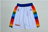 Denver Nuggets White Hardwood Classics Shorts (Run Small),baseball caps,new era cap wholesale,wholesale hats
