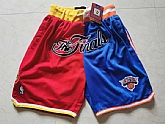 Houston Rockets And New York Knicks Split White Just Don Throwback Mesh Shorts (Run Small),baseball caps,new era cap wholesale,wholesale hats