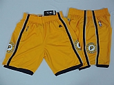 Indiana Pacers NBA Yellow Shorts (Run Small),baseball caps,new era cap wholesale,wholesale hats