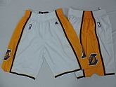 Los Angeles Lakers NBA Shorts (Run Small) White-Yellow,baseball caps,new era cap wholesale,wholesale hats