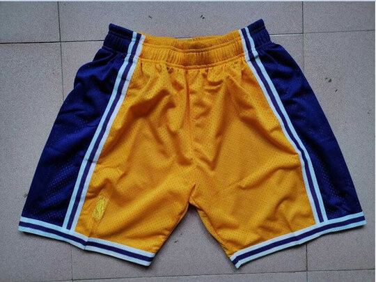Los Angeles Lakers Yellow Mitchell Ness Mesh Swingman Shorts (Run Small),We sell and wholesale Los Angeles Lakers Yellow Mitchell Ness Mesh Swingman Shorts (Run Small) on line form chian!