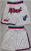 Miami Heat 2022-23 White Shorts (Run Small),baseball caps,new era cap wholesale,wholesale hats
