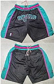 San Antonio Spurs Black Teal Shorts (Run Small),baseball caps,new era cap wholesale,wholesale hats