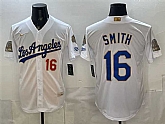 Men's Los Angeles Dodgers #16 Will Smith White 2026 Gold Collection 9x & B2B Champs Patch Stitched Jersey Dzhi,baseball caps,new era cap wholesale,wholesale hats