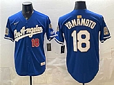 Men's Los Angeles Dodgers #18 Yoshinobu Yamamoto Royal 2026 Gold Collection 9x & B2B Champs Patch Stitched Jersey Dzhi,baseball caps,new era cap wholesale,wholesale hats