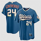 Men's Milwaukee Brewers #24 William Contreras Mineral Blue 2026 City Connect Stadium Stitched Stitched Jersey Dzhi,baseball caps,new era cap wholesale,wholesale hats