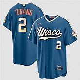 Men's Milwaukee Brewers #2 Brice Turang Mineral Blue 2026 City Connect Stadium Stitched Stitched Jersey Dzhi,baseball caps,new era cap wholesale,wholesale hats