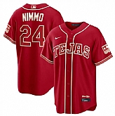 Men's Texas Rangers #24 Brandon Nimmo Red 2026 City Connect Stadium Stitched Jersey Dzhi,baseball caps,new era cap wholesale,wholesale hats