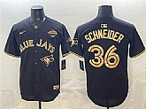 Men's Toronto Blue Jays #36 Davis Schneider Black Gold 2025 American League Champions Limited Stitched Jersey Dzhi,baseball caps,new era cap wholesale,wholesale hats