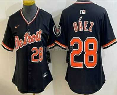 Women's Detroit Tigers #28 Javier Baez Black Stadium Jersey,We sell and wholesale Women's Detroit Tigers #28 Javier Baez Black Stadium Jersey on line form chian!