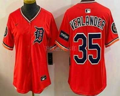 Women's Detroit Tigers #35 Justin Verlander Orange Stadium Jersey,We sell and wholesale Women's Detroit Tigers #35 Justin Verlander Orange Stadium Jersey on line form chian!