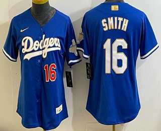 Women's Los Angeles Dodgers #16 Will Smith Blue 2026 Gold Collection Stadium Jersey,We sell and wholesale Women's Los Angeles Dodgers #16 Will Smith Blue 2026 Gold Collection Stadium Jersey on line form chian!
