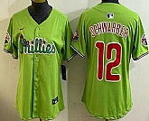 Women's Philadelphia Phillies #12 Kyle Schwarber Light Green Fashion Cool Base Jersey,baseball caps,new era cap wholesale,wholesale hats