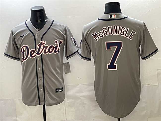 Men's Detroit Tigers #7 Kevin McGonigle Grey Cool Base Stitched Jersey,We sell and wholesale Men's Detroit Tigers #7 Kevin McGonigle Grey Cool Base Stitched Jersey on line form chian!