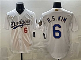Men's Los Angeles Dodgers #6 H.S.Kim White 2026 Gold Collection Stadium Stitched Jersey,baseball caps,new era cap wholesale,wholesale hats
