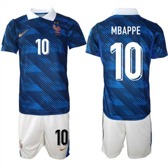 Men's France #10 Mbappe Navy 2026 Home Soccer Jersey Suit,We sell and wholesale Men's France #10 Mbappe Navy 2026 Home Soccer Jersey Suit on line form chian!