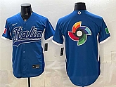 Men's Italy Blue 2026 World Baseball Classic Big Logo Home Stadium Stitched Jersey,baseball caps,new era cap wholesale,wholesale hats