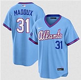 Men's Atlanta Braves #31 Greg Maddux Powder Blue 2026 City Connect Stadium Stitched Jersey Dzhi,baseball caps,new era cap wholesale,wholesale hats