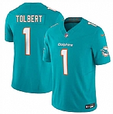 Men's Miami Dolphins #1 Jalen Tolbert Aqua 2026 F.U.S.E. Vapor Limited Stitched Jersey Dzhi,baseball caps,new era cap wholesale,wholesale hats