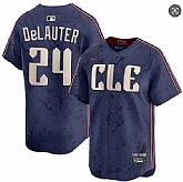 Men's Cleveland Guardians #24 Chase DeLauter Navy 2024 City Connect Limited Stitched Jersey Dzhi,baseball caps,new era cap wholesale,wholesale hats
