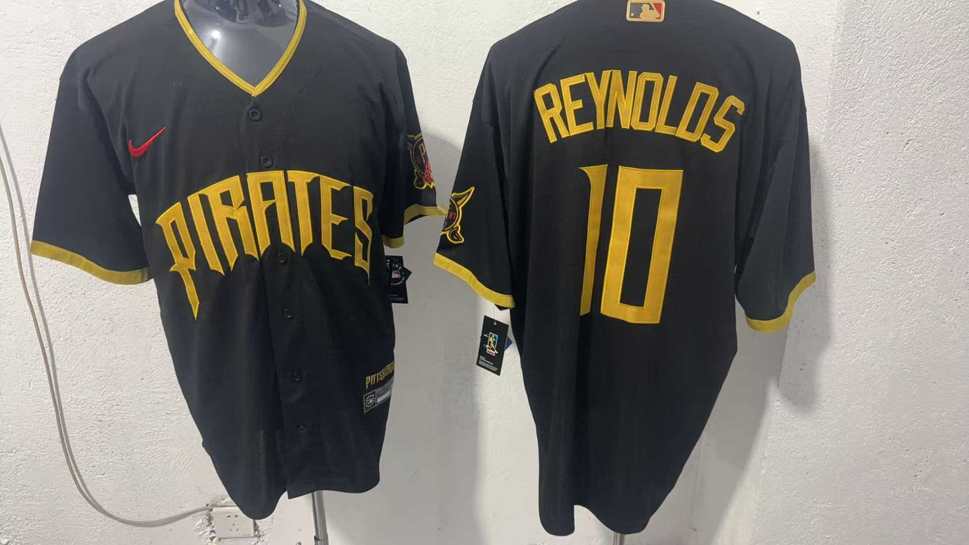 Men's Pittsburgh Pirates #10 Bryan Reynolds Black 2026 City Connect Stadium Jersey,We sell and wholesale Men's Pittsburgh Pirates #10 Bryan Reynolds Black 2026 City Connect Stadium Jersey on line form chian!