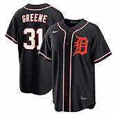 Men's Detroit Tigers #31 Riley Greene Black Out Stitched Jersey Dzhi,baseball caps,new era cap wholesale,wholesale hats