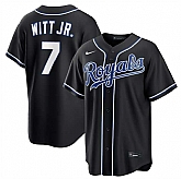 Men's Kansas City Royals #7 Bobby Witt Jr. 2026 Fashion Replica Black Out Stitched Jersey Dzhi,baseball caps,new era cap wholesale,wholesale hats