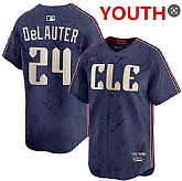 Youth cleveland guardians #24 chase delauter navy 2024 city connect limited stitched jersey Dzhi,baseball caps,new era cap wholesale,wholesale hats