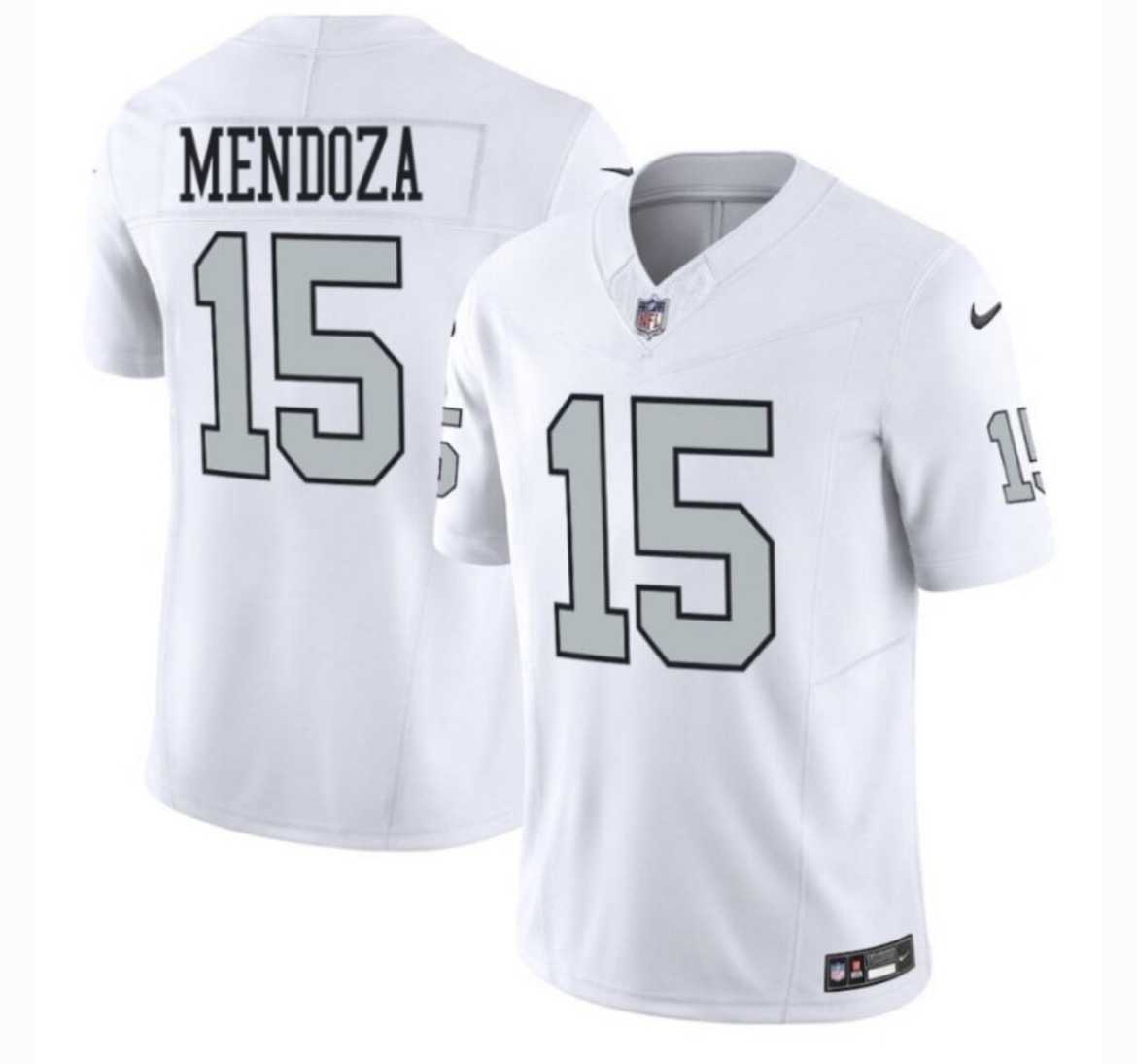 Men's Las Vegas Raiders #15 Fernando Mendoza White 2025 F.U.S.E. Vapor Stitched Jerseys Dzhi,We sell and wholesale Men's Las Vegas Raiders #15 Fernando Mendoza White 2025 F.U.S.E. Vapor Stitched Jerseys Dzhi on line form chian!