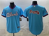Men's Atlanta Braves Team Big Logo Powder Blue 2026 City Connect Stadium Stitched Jersey Dzhi,baseball caps,new era cap wholesale,wholesale hats