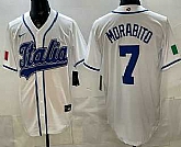 Men's Italy #7 Nick Morabito White 2026 World Baseball Classic Cool Base Jersey,baseball caps,new era cap wholesale,wholesale hats