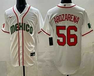 Men's Mexico #56 Randy Arozarena White 2026 World Baseball Classic Cool Base Jersey,We sell and wholesale Men's Mexico #56 Randy Arozarena White 2026 World Baseball Classic Cool Base Jersey on line form chian!