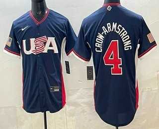 Men's USA #4 Pete Crow-Armstrong Navy 2026 World Baseball Classic Cool Base Jersey,We sell and wholesale Men's USA #4 Pete Crow-Armstrong Navy 2026 World Baseball Classic Cool Base Jersey on line form chian!