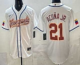 Men's Venezuela #21 Ronald Acuna Jr White 2026 World Baseball Classic Cool Base Jersey,baseball caps,new era cap wholesale,wholesale hats