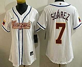 Women's Venezuela #7 Eugenio Suarez White 2026 World Baseball Classic Cool Base Jersey,baseball caps,new era cap wholesale,wholesale hats